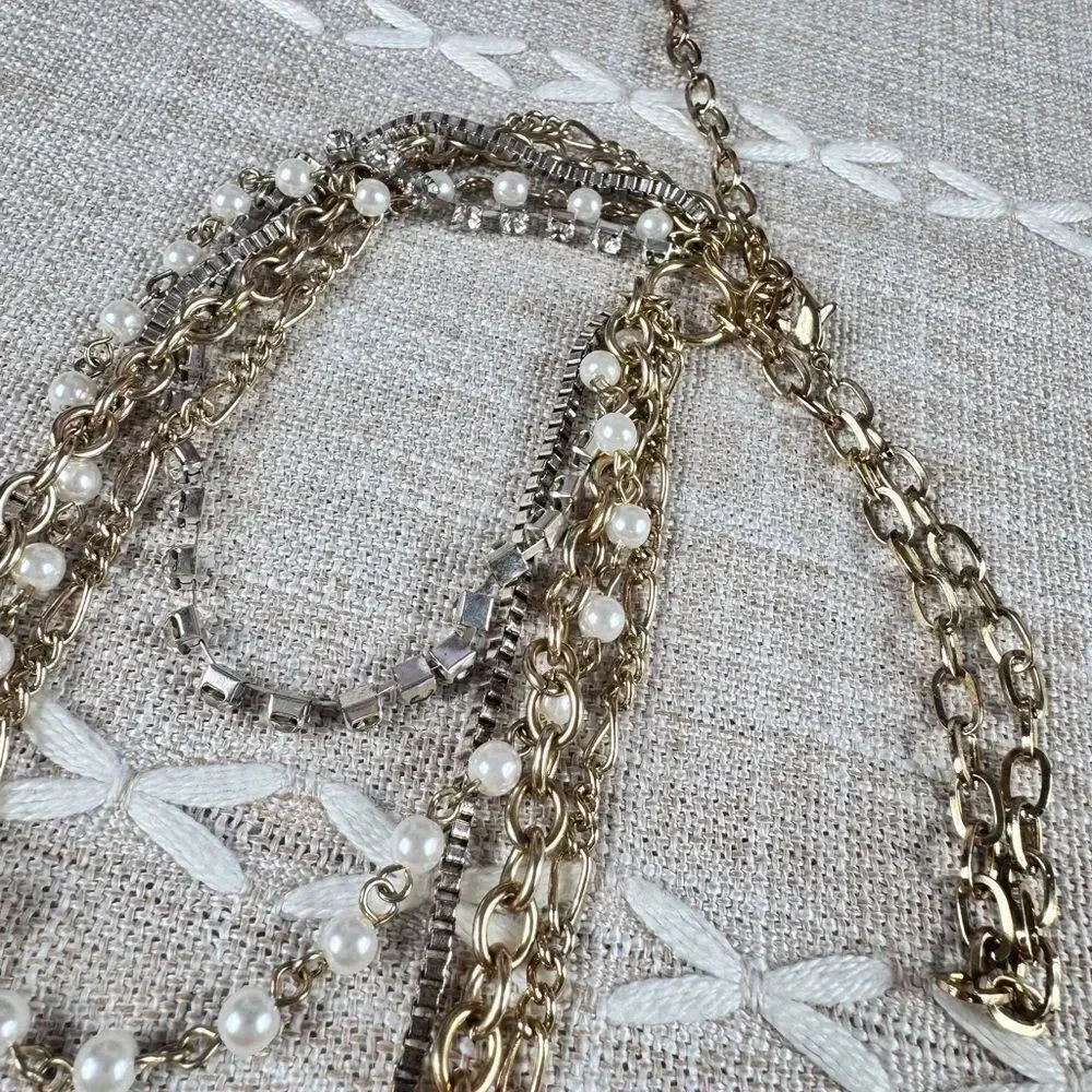 Elegant Gold and Silver Layered Necklace